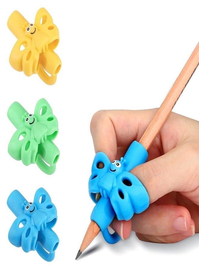 AIMERS Two Finger Pencil Gripper for Kids & Adults | Handwriting Posture Correction Tool | Pencil Grip for Toddlers, Preschoolers, & Students | Multicolor Set of 3 | Special Needs Handwriting Aid - Image 1